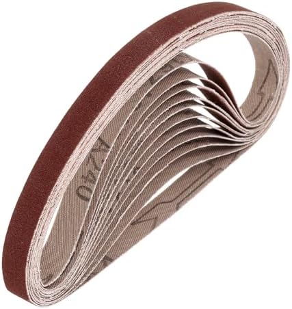 HARFINGTON 1/2 x 18 Inch Sanding Belts, 24 Pcs 240 Grits Aluminum Oxide