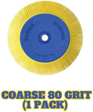 Dedeco Sunburst Radial Bristle Disc 1 Pack - 8" Straight - Yellow 80 Grit (Coarse) - Aluminum Oxide for Polishing & Finishing
