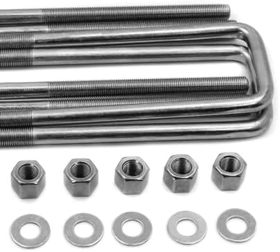 BST BSSP Rear Leaf Spring Axle Square U-Bolt Kit 3" Wide Leaf Springs 9.75" Long 9/16" Dia with Hardware