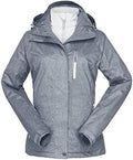 33,000ft Women's 3 in 1 Hooded Rain Jacket Waterproof Softshell Ski Coat