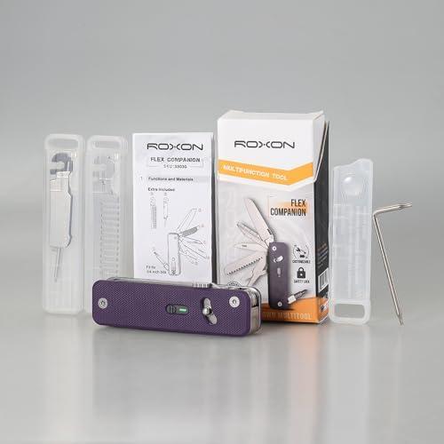 ROXON S503G Flex Companion 9 in 1 Modular EDC Tool D2 Pocket Knife (Purple)