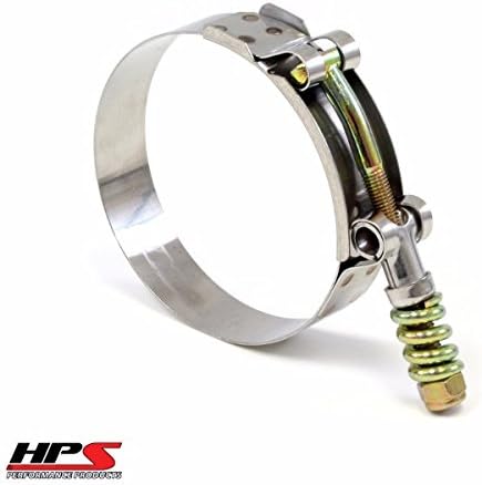 6x HPS SLTC-650 Spring Loaded Stainless Steel T-Bolt Clamps SAE 180, Effective Size 6.50"-6.81" (165mm-173mm), Polish