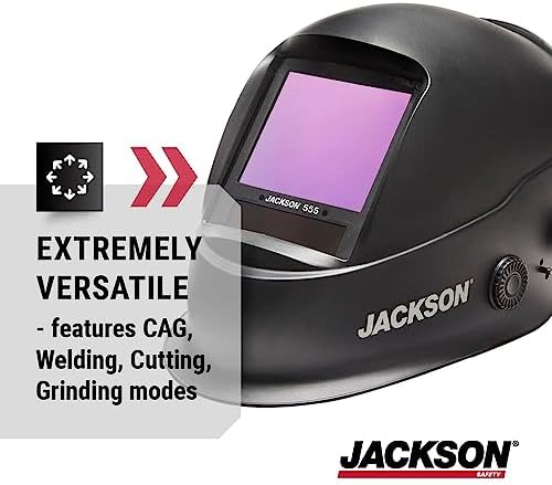 Jackson Safety TRANSLIGHT 555 + Premium Auto Darkening Helmet, Digital Control, 3.86" x 3.23" Viewing Area, 46250
