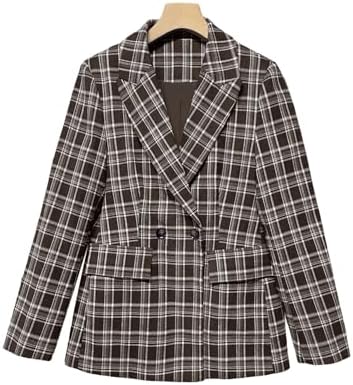 Mina Self 2026 Women's Fall Plaid Blazer Houndstooth Jacket Business Casual