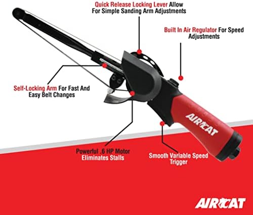 AIRCAT Pneumatic Tools 6325: .6 HP 1/2" x 18" Composite Belt Sander