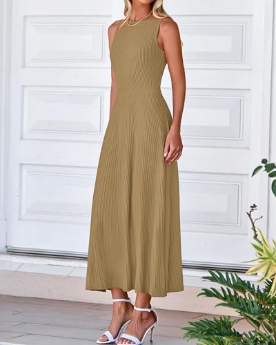 BTFBM Women Midi Bodycon Tank Dress