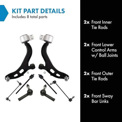 TRQ Front Steering & Suspension Kit Compatible with Front 2012 Ford Flex Taurus Lincoln MKS MKT