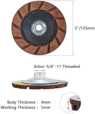 5" Ceramic Bond Diamond Cup Wheel for Concrete, 5/8-11, 30 Grit