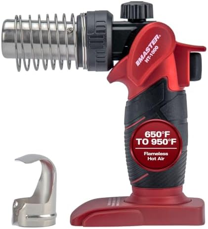 Master Appliance HT-1000 Cordless Butane Heat Gun with Shrink Reflector - Refillable, Portable Hot Air Tool for Heat Shrink Tubing, Electrical and Automotive Repairs