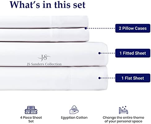 JS Sanders Collection Split Head Sheet Set Cal. King Size,White