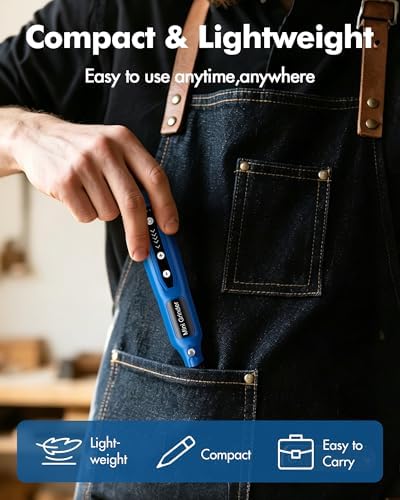 Cordless Mini Rotary Tool Set -5 Speed Multi-Purpose Rotary Tool Kit 5000-18000RPM 3.7V Rechargeable Engraving Pen with LED Light 64Pcs Accessories for DIY Craft Sanding Polishing Drilling Blue