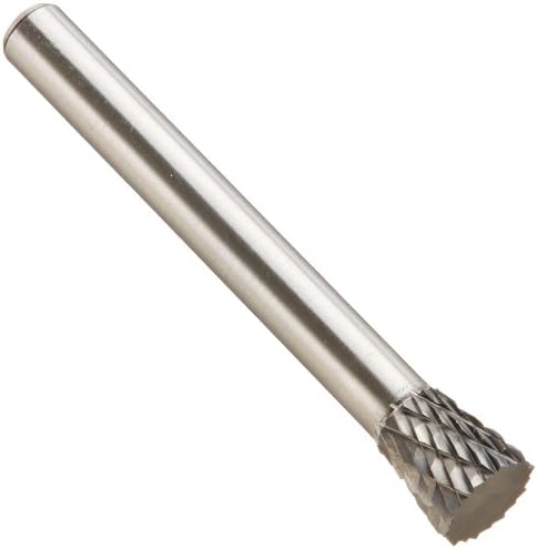 Drill America SN-2 Carbide Burr/Rotary File Inverted Cone Double Cut for Die Grinder 3/8" Dia. x 3/8" Cut Length with 1/4" Shank and 2-1/8" Overall Length, DUL Series