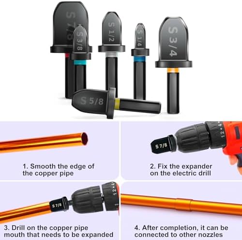 SPIN P3000 3-Piece Drill Bit Swaging Set for Plumbing, 1/2, 3/4, 1-Inch