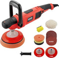 ZOTA Rotary Polisher, 1200W Double Torque 6-inch/7-inch Car Polisher, 6 Variable Speed 1100-3050RPM Buffer with Soft Start