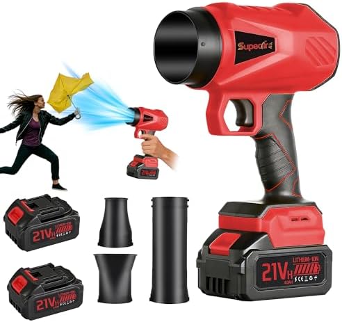 Cordless Leaf Blower, 20V Electric Handheld Leaf Blower and Charger,650CFM 288MPH, 6 Speed Modes,Lightweight Battery Powered Blower for Blowing Leaves, Dust, Snow, Patio Yard Lawn Care RED