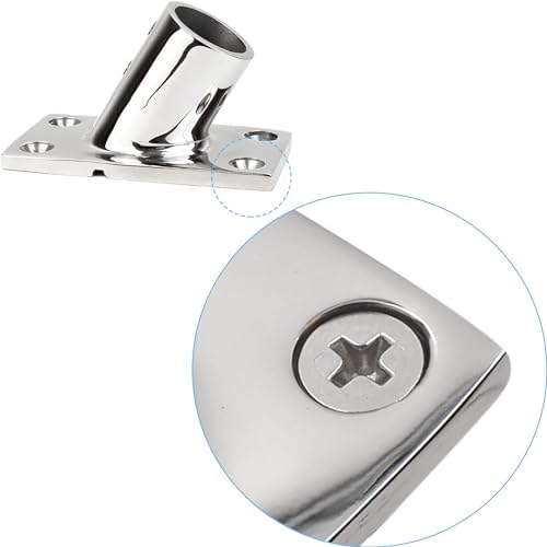 YANYUCB Boat Hand Rail Fitting,316 Stainless Steel Rectangular 60/90 Degree Boat Hand Rail Base(1 inch,1-1/4inch,7/8 inch,1-3/16 inch) with L Shape Hex Key and Screws