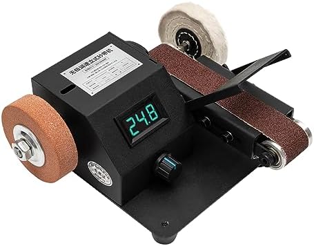Mini Belt Sander,Benchtop Sander Electric Bench Grinder Spindle Sander 0-90° Adjustable Polishing Grinding Machine W/Digital Display For Metal, Wood, Acrylic,Jewelry