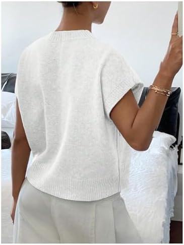 SOLY HUX Women's Short Sleeve Business Casual Sweater