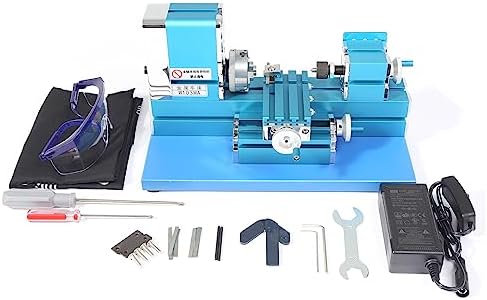 Universal Mini Metal Lathe Machine Motorized Metalworking DIY CNC Tool Woodworking for Education Modelmaking W10003M AC100V~240V 20000rpm (36W Lathe)
