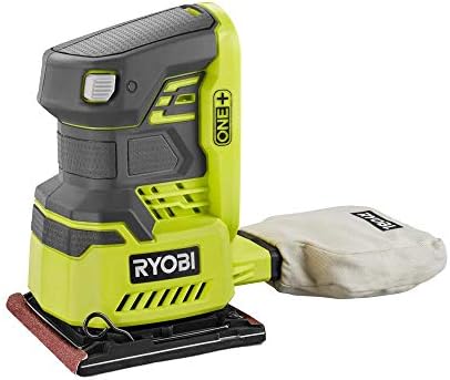 Ryobi P440 One+ 18V Lithium Ion 12,000 RPM 1/4 Sheet Palm Sander w/ Onboard Dust Bag and Included Sanding Pads (Battery Not Included, Power Tool Only)