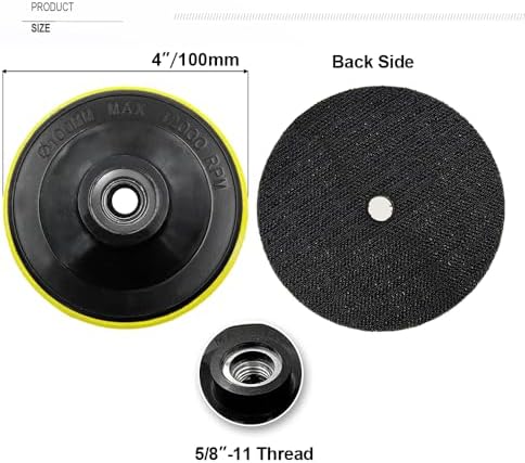 SHDIATOOL 4-Inch Backer Pad Backing pad of Foam Plastic Body with 5/8-Inch-11 Thread for Diamond Polishing Pads Pack of 5