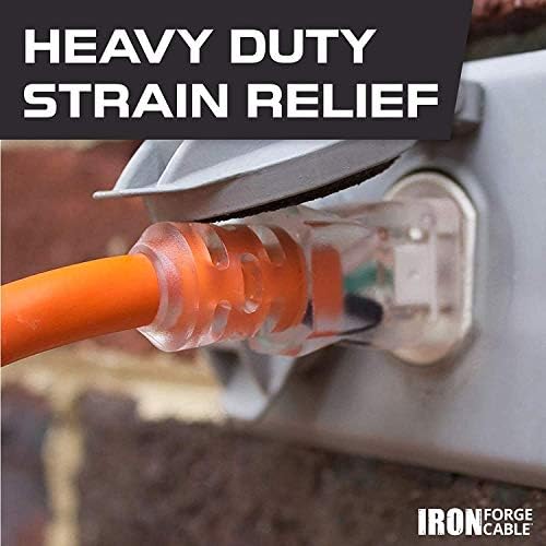 Iron Forge Cable 10 Gauge Extension Cord Heavy Duty, 100 Ft - Orange SJTW