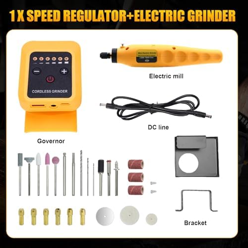 Cordless Rotary Tool Kit for DEWALT 20V Max Battery, 6-Speed with 25 Accessories, Multi-Purpose Power Rotary Tool for Sanding, Polishing, Drilling, Etching, Engraving, DIY Crafts (No Battery)