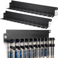 LEIFIDE 2 Pack Parallel Clamp Rack Black Help to Store Heavy Duty Clamps 24'' Long Stainless Steel Clamp Holder Pre-Drilled 16 inch on Center for Mounting to Wall Stud Workshop Organizer and Storage