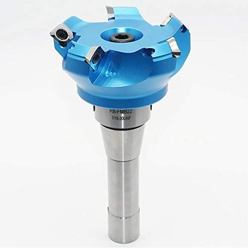 3.15 Inch Face Milling Cutter Aluminum KM12 80MM CNC End Milling Cutter Holder + R8-FMB22 Shank Face Shell Mill Arbor + 5pcs SEHT1204 Carbide Inserts + 8mm Hexagon Wrench + T20 Wrench CNC Machine Tool