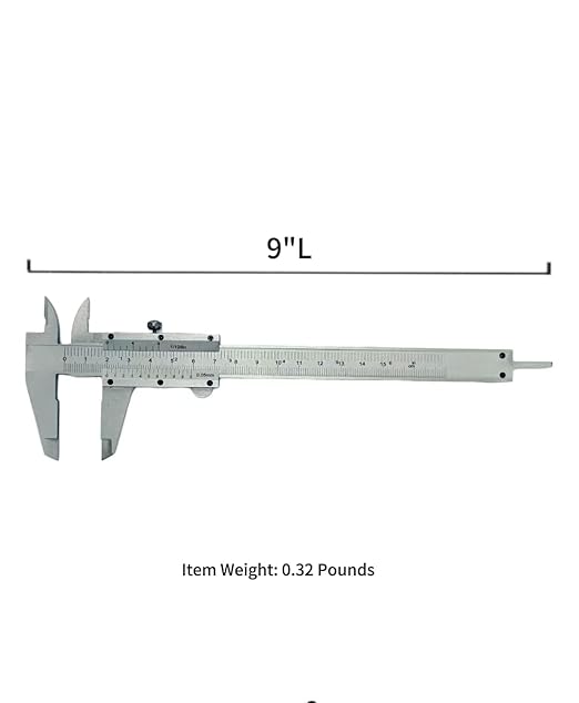 WF Vernier Scale Metric and Inch Measurements Stainless Steel Construction Micrometer Calipers Measuring Tool 6 '' Non Digital Calipers