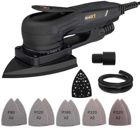 MAXXT Detail Sander, R7310, Mouse Sander with Efficient Dust Collection System, Compact Electric Sander with Multi-Function Hand Sander for Woodworking(Black)