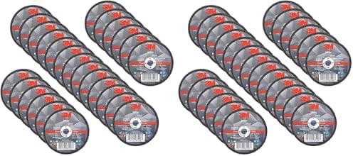 3M Silver Cut-Off Wheel, 87458, T1, 3 in x .035 in x 3/8-in, Precision Shaped Grain, Pipe Cutting, Stainless and Mild Steel, Metal Fabrication, Metalworking, 25 Count (Pack of 2)
