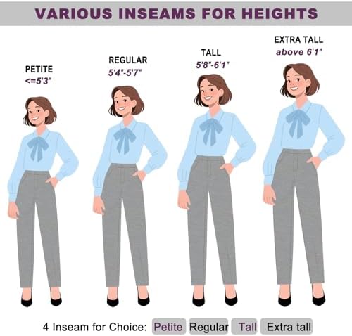 iChosy Women's Stretch Straight Leg Dress Work Pants Business Casual Slacks