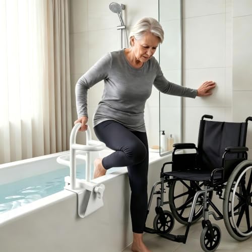 Bathtub Safety Rail for Seniors, Shower Grab Bar for Bathroom