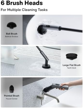 HOTO Swift™ Blast Cordless Electric Spin Scrubber, Digital Display Screen
