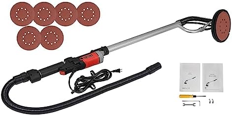 800W Drywall Sander Commercial Electric Sander with 6 Pcs Sanding Pads Discs Adjustable Variable Speed 1000-2000 RPM Wall Sander with Extendable Handle