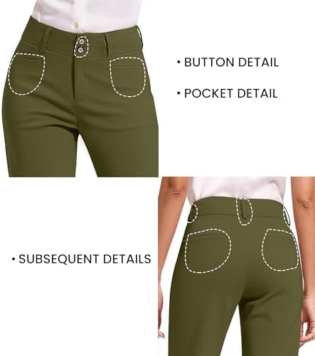 KICZOY Women Dress Pants Stretch Business Straight Leg with Pockets Wear to Work Casual 2026 Suitpants