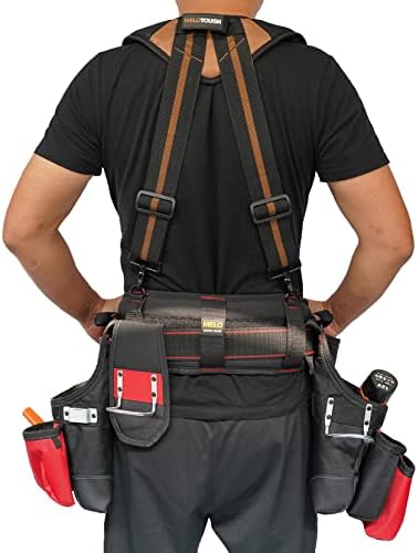 MELOTOUGH Magnetic Tool Belt Suspenders with Magnetic WristBand for Work Belt Padded Suspenders Constrcution
