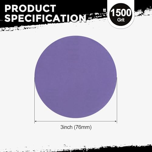 40Pcs Sanding Discs 3In 1500Grit Hook and Loop Sandpapers Purple