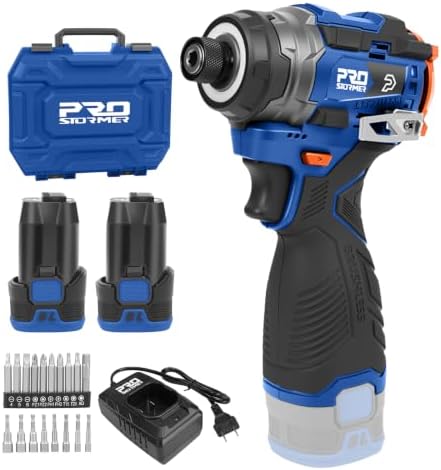 Prostormer 17V Cordless Impact Driver Set, 140Nm Brushless Screwdriver