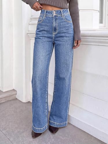 KIRUNDO Wide Leg Jeans for Women High Waisted Denim Pants