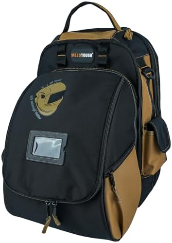 MELOTOUGH Welding Backpack for Tools and Helmet Extreme Gear Pack with Large Capacity Helmet Holder Luggage Storage Bag(Khaki