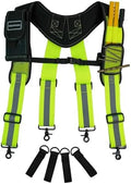 MELOTOUGH Magnetic Tool Belt Suspenders with Magnetic WristBand for Work Belt Padded Suspenders Constrcution