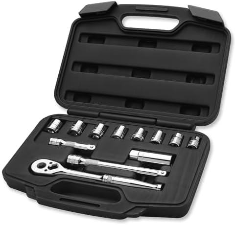 Pro-Grade 12-Piece 3/8-Inch Drive Metric Mechanics Tool Set, 19306 | Dyna Drive Technology Maximizes Torque and Helps Prevent Fastener Rounding