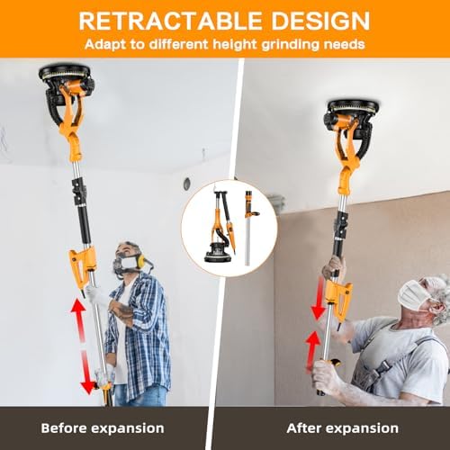 Electric Drywall Sander with Vacuum Dust Collector,Popcorn Ceiling Removal