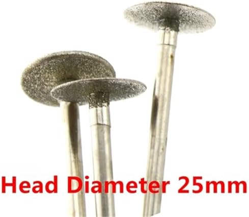Grinding Wheel for Drill 6Pcs 20/25/30mm Super-Thin T Head Diamond Grinding Needle Bit Mounted Point Carving 6mm Tools Shank(Diameter 25mm-6Pcs)