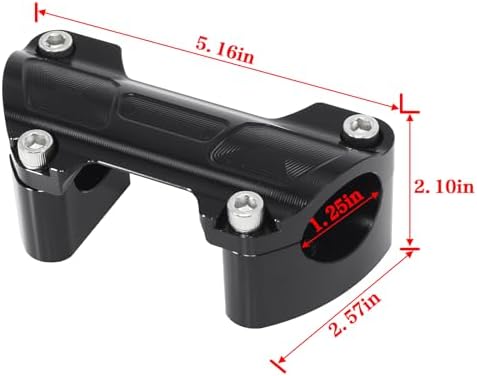 1.5'' Tall Handlbar Risers with 1.25" Clamping Cover Area for Harley