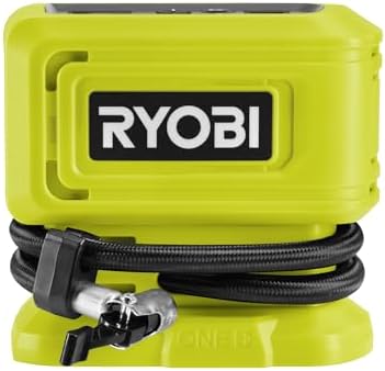 Ryobi - 18 V One+ 11 Bar Wireless Compressor - Tyre and Ball Inflation - Comes with 3 Tips (without Battery) - RPI18
