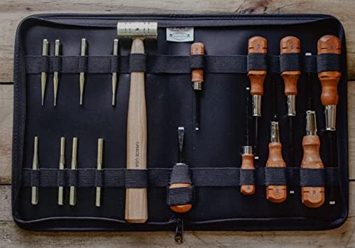 GRACE USA Gun Care Tool Set In Nukaf Case, Tools for Gunsmiths, Includes Screwdrivers, Brass Punches and 17 Tool Set, Made in USA