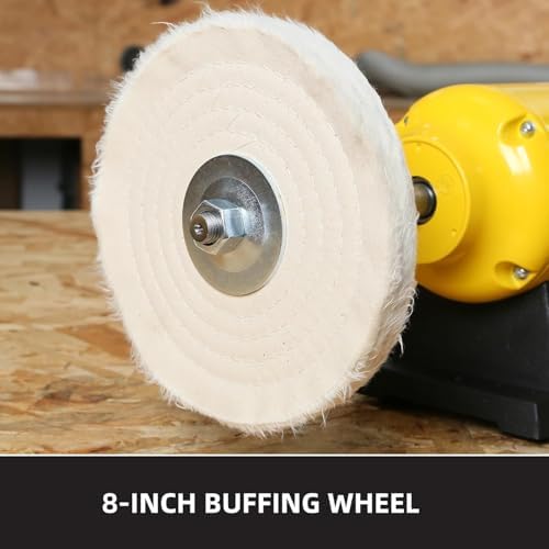 Woodskil 8" 1/2HP Dual Speed Benchtop Buffer Polisher,1.8/3.1A,1725/3450RPM